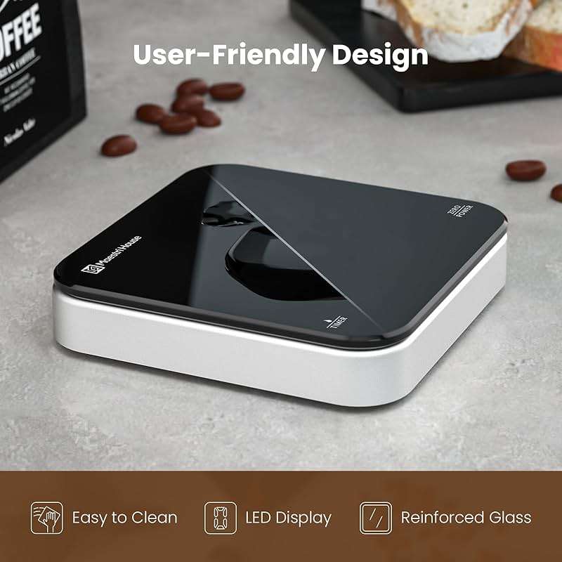 Maestri House S2 Espresso Coffee Scale with Timer, USB-C Rechargeable 2kg/0.1g Precision Shot Scale, Digital Scale for Espresso Brewing(Black & Silver) - Image 7