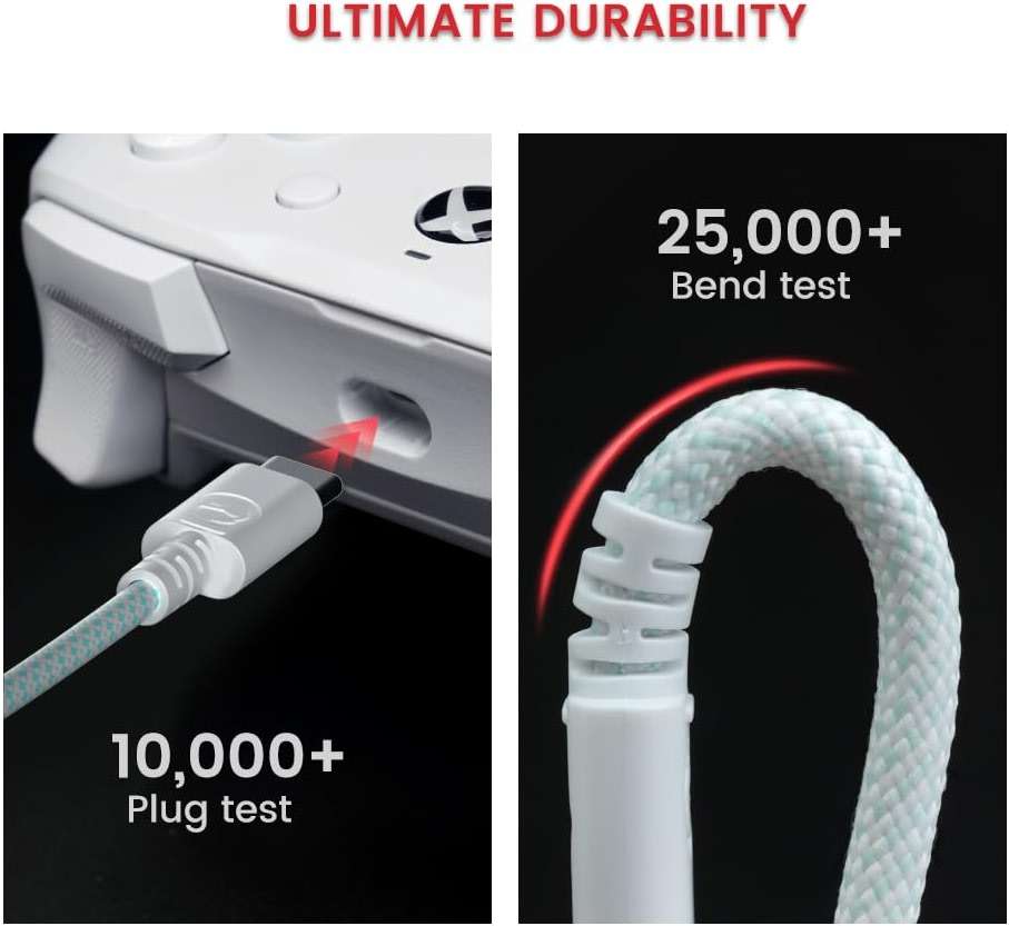 GameSir USB-C Cable for G7 SE, G7, T4 Kaleid (White & Cyan) - Image 4