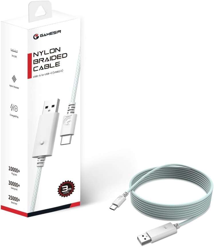 GameSir USB-C Cable for G7 SE, G7, T4 Kaleid (White & Cyan) - Image 7