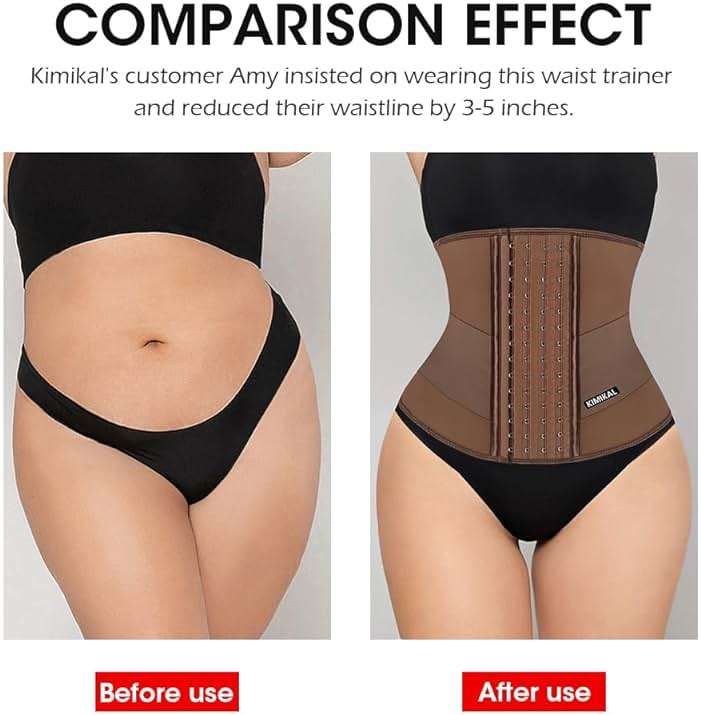 KIMIKAL Women Waist Trainer Corset Belt: Under Clothes Sport Tummy Control Long Torso Shapewear - Image 4