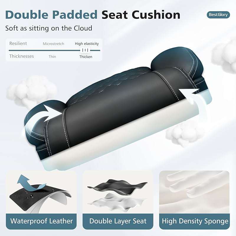 BestGlory Office Chair, Ergonomic High Back Home Office Desk Chair, Big and Tall Breathable Leather Office Chair with Lumbar Support Flip-Up Armrests, Computer Gaming Chair with Rocking Function - Image 5