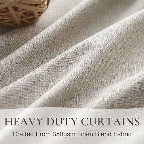 Natural Linen Pinch Pleated Blackout Curtains & Drapes 96 Inch Long Bedroom/Livingroom Farmhouse Curtains 2 Panel Sets, Neutral Track Room Darkening Thermal Insulated 8ft Back Tab Window Curtain - Image 6