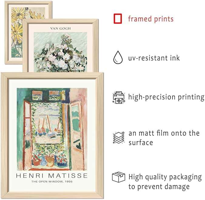 ANERZA 16 PCS Framed Sage Green Wall Art Decor, Matisse Wall Prints for Bedroom, Gallery Wall Frame Set, Abstract Posters for Living Room Aesthetic, Collage Kit Pictures, Boho Dorm Home Decor - Image 4