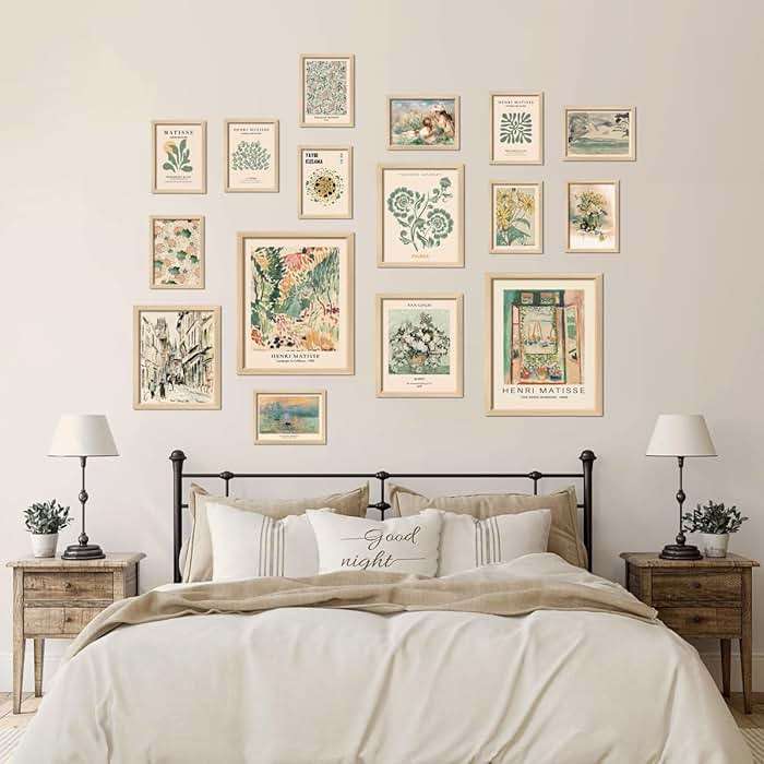ANERZA 16 PCS Framed Sage Green Wall Art Decor, Matisse Wall Prints for Bedroom, Gallery Wall Frame Set, Abstract Posters for Living Room Aesthetic, Collage Kit Pictures, Boho Dorm Home Decor - Image 7