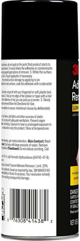 3M Adhesive Remover, 12 oz., Quickly Remove Adhesive, Attachment Tape, Tar, Wax & Adhesive Residue, Low VOC <20%, No Residue Left Behind, Easy-to-Use Formula, Also Works on Glass & Vinyl (03618VOC20) - Image 3