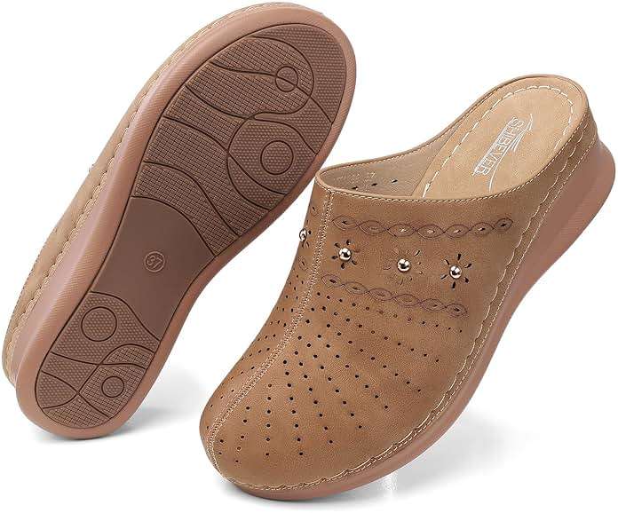 SHIBEVER Clogs for Women Mules Slip-On: Closed Toe Clog - Comfortable Womens Mule - Image 2
