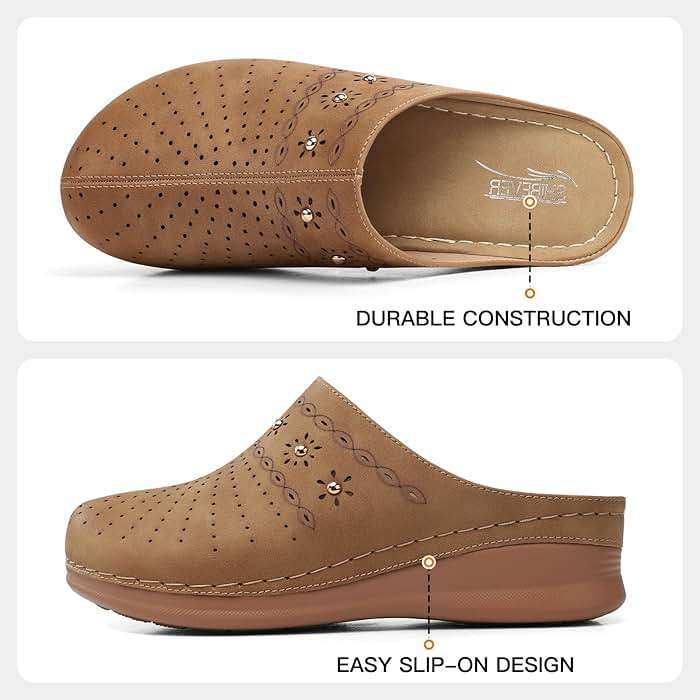 SHIBEVER Clogs for Women Mules Slip-On: Closed Toe Clog - Comfortable Womens Mule - Image 3