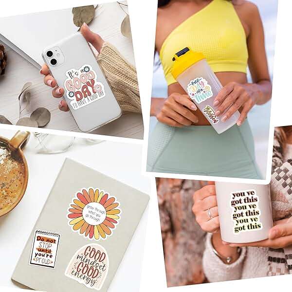 300PCS Motivational Stickers for Vision Board by Puraesla Water Bottles Laptops, Inspirational Quote Waterproof Vinyl for Journals Cups, Affirmation Boho Stickers for Women Holographic - Image 6