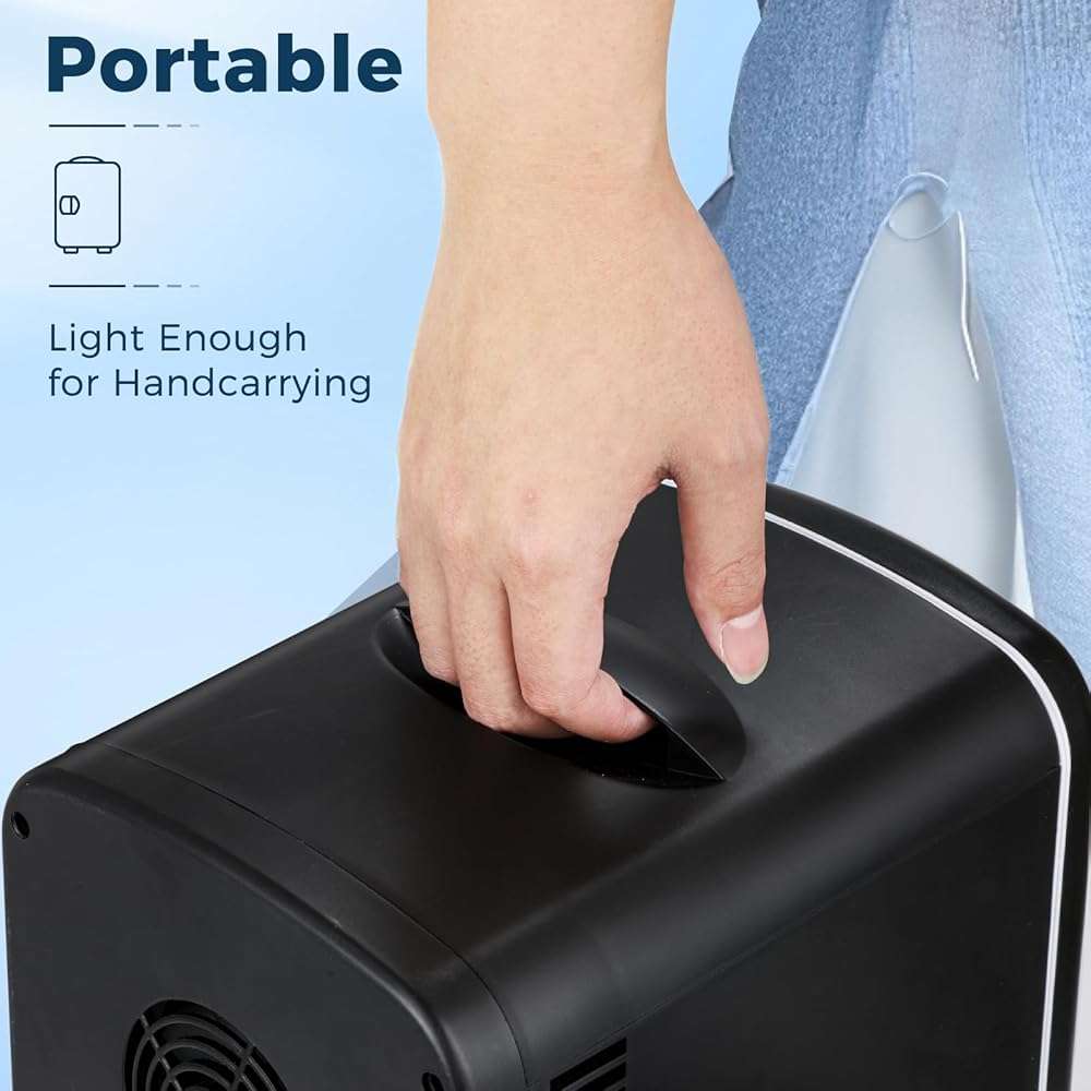Antarctic Star Compact Refrigerator, Portable Mini Fridge, Skin Care 4L Capacity/6 Cans, for Bedroom, Car, Office & Dorm, Small Cooler for Cosmetics, Beverage and Food, Black - Image 7