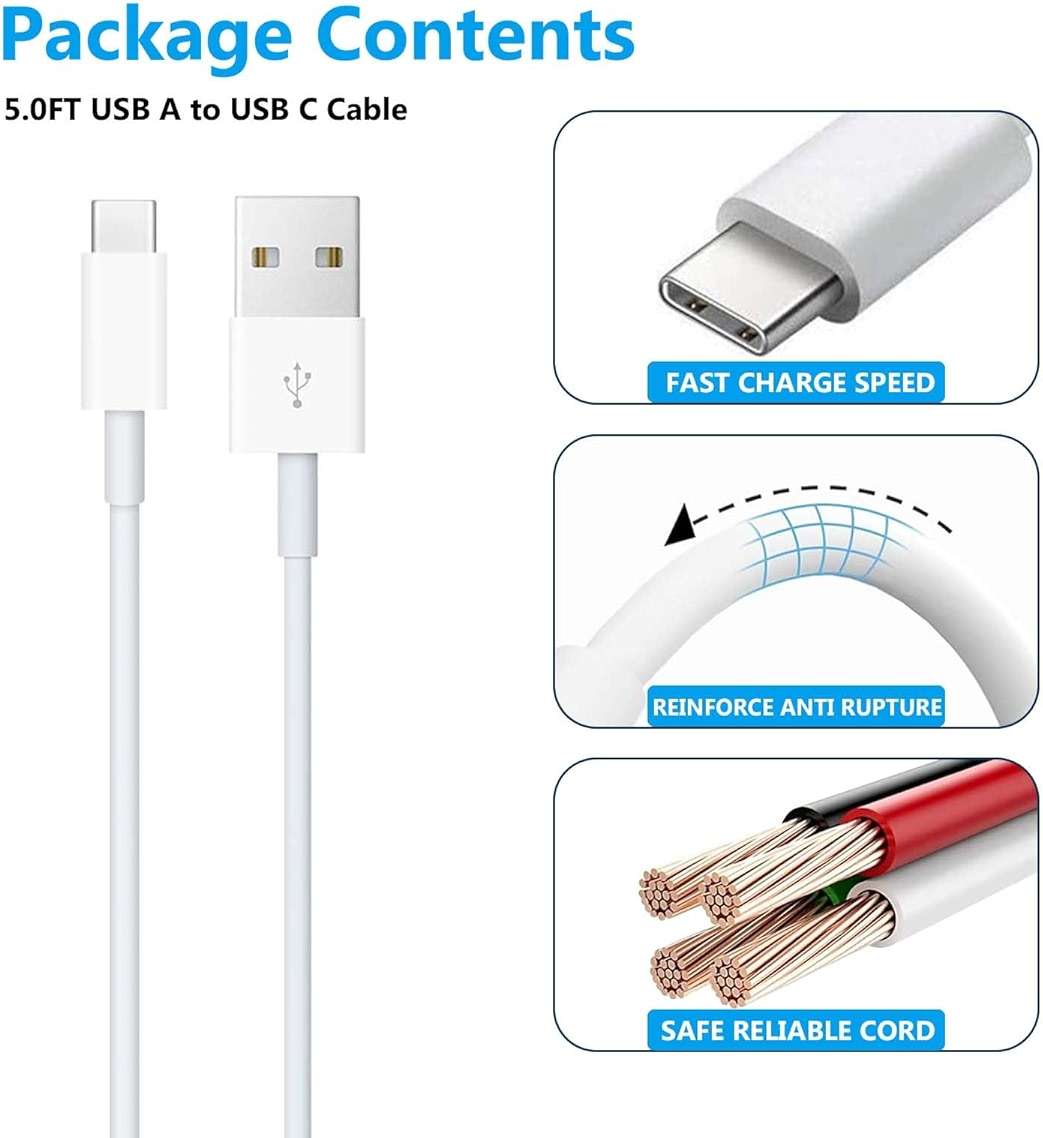 AHDFWI Carplay Cable Cord Compatible with iPhone 16 17 USB A to USB C Cable for 17E 16E 17 Air/17 16 15 Pro Max ，Plus, Pro 12.9/11, 10th Gen, Air 5th/ 4th,Mini 6th Charger Car Charging Cable White - Image 4