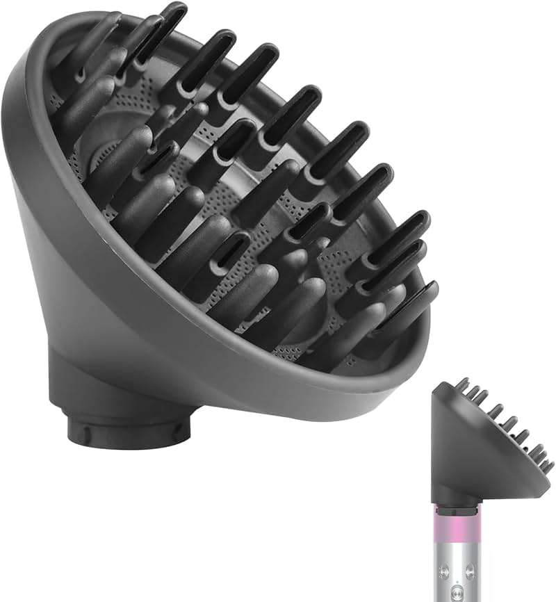 Upgraded Diffuser for Dyson Airwrap, Nozzle for All Models of Dyson Curling Iron, Diffuser Nozzle Attachment (Grey) - Image 1