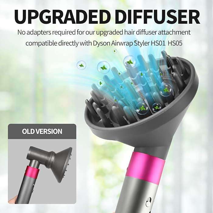 Upgraded Diffuser for Dyson Airwrap, Nozzle for All Models of Dyson Curling Iron, Diffuser Nozzle Attachment (Grey) - Image 4