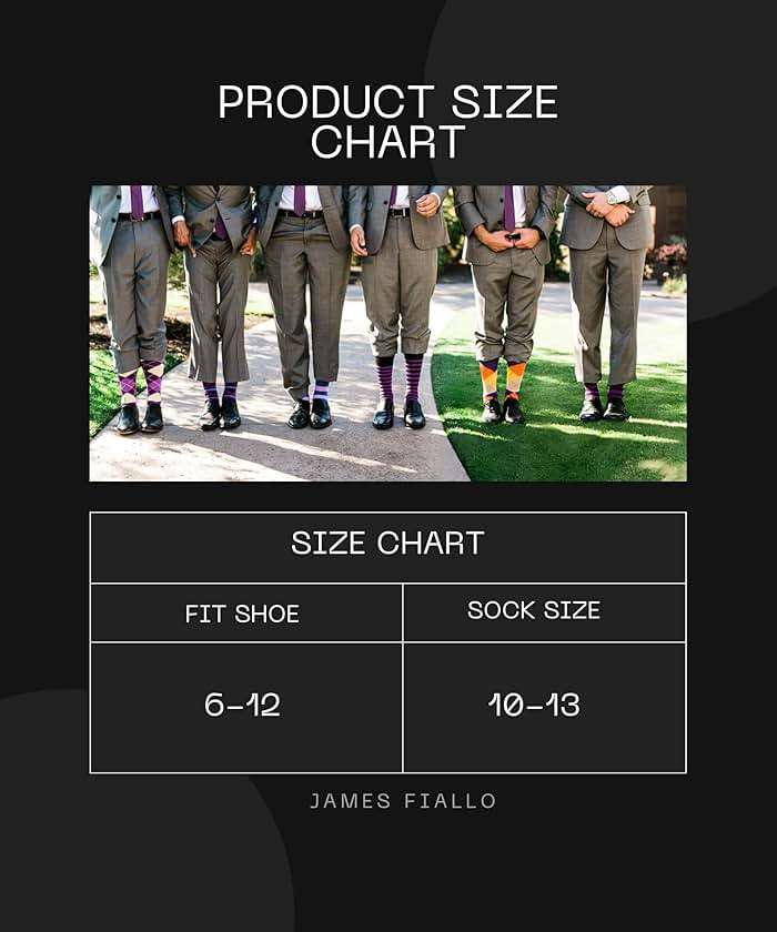 JAMES FIALLO Men’s Colorful Dress Socks – 6 Pairs Fun Novelty Crew Socks for Work & Everyday Style Size 10-13 - Image 2