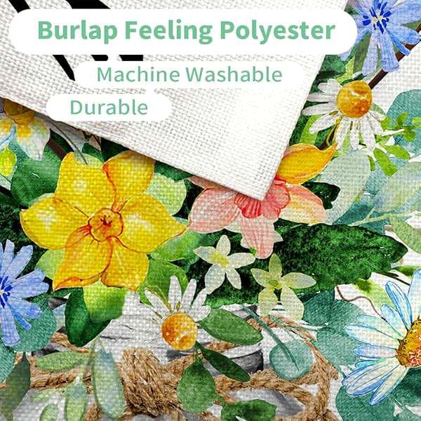 CROWNED BEAUTY Spring Floral Garden Flag Mason Jar 12x18 Inch Double Sided Small Burlap Seasonal Holiday Flag for Outside Yard Welcome CF1377-12 - Image 7