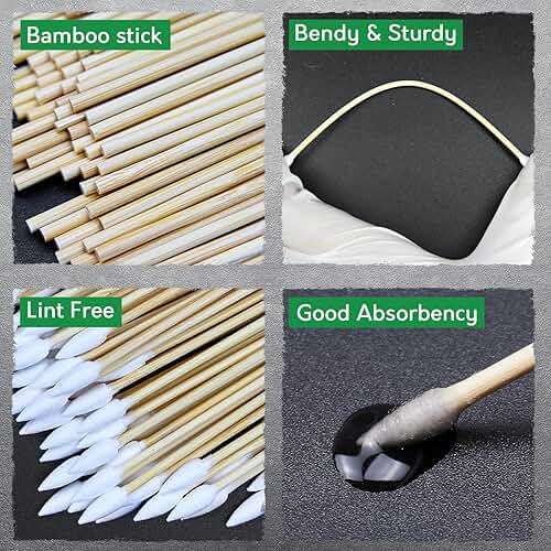 Gun Cleaning Supplies - Cleaning Patches and Cotton Swabs, 6" Long Cotton Swab & 2" Lint Free Pad - Highly Absorbent, Essential Supplies for Barrel and Bore Care - Image 4