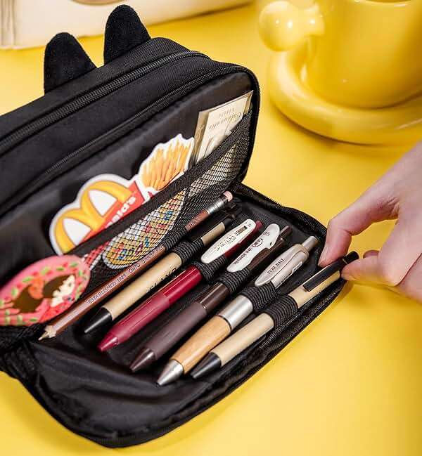 Hongdian Large Capacity Pencil Case, 3D Cat Pen Bags Pencil Pouch Organizer for Office College School - Image 2