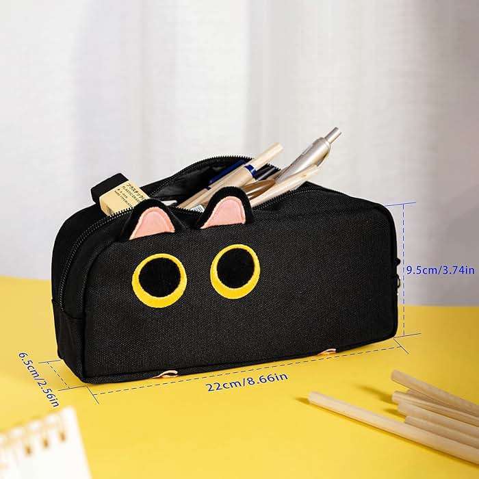Hongdian Large Capacity Pencil Case, 3D Cat Pen Bags Pencil Pouch Organizer for Office College School - Image 6