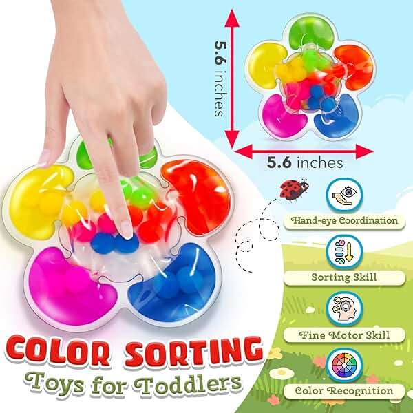 Color Sorting Sensory Toys for Autism, Roadtrip Travel Essenstial for Toddler, Color Matching Fidget Toy Preschool Learning Activities Educational Calm Down Montessori Toy for Kids Ages 1 2 3 - Image 2