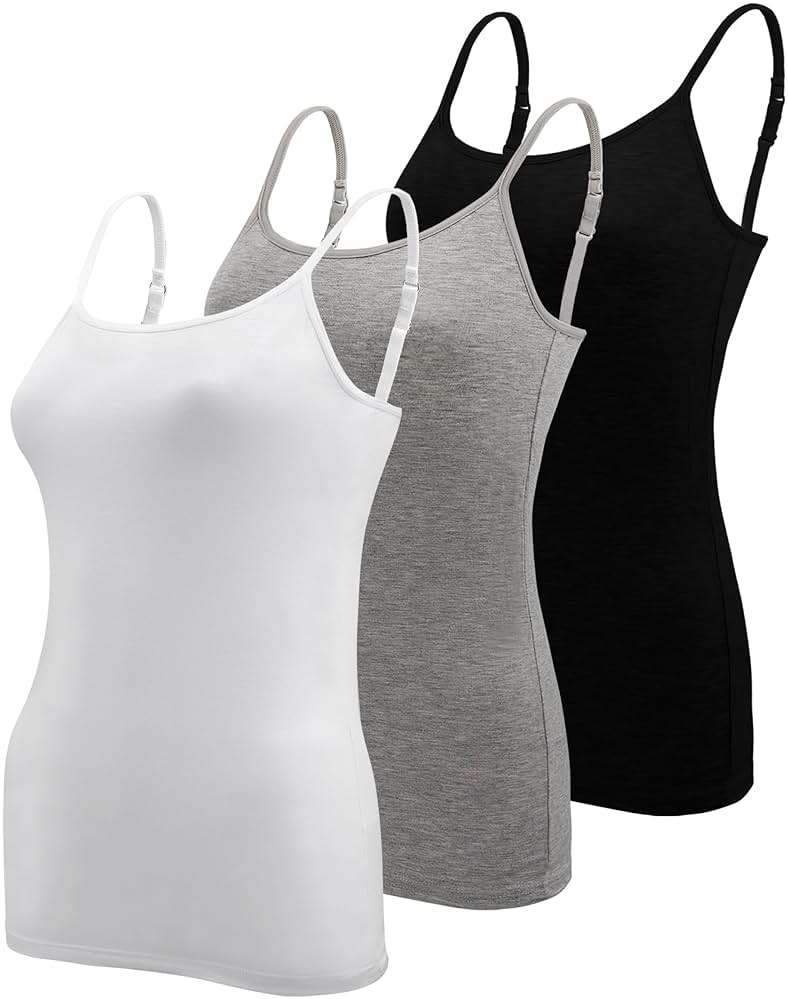 BQTQ 3 Pcs Womens Camisole Tank Top Spaghetti Strap Camisoles Ladies Undershirts - Image 1