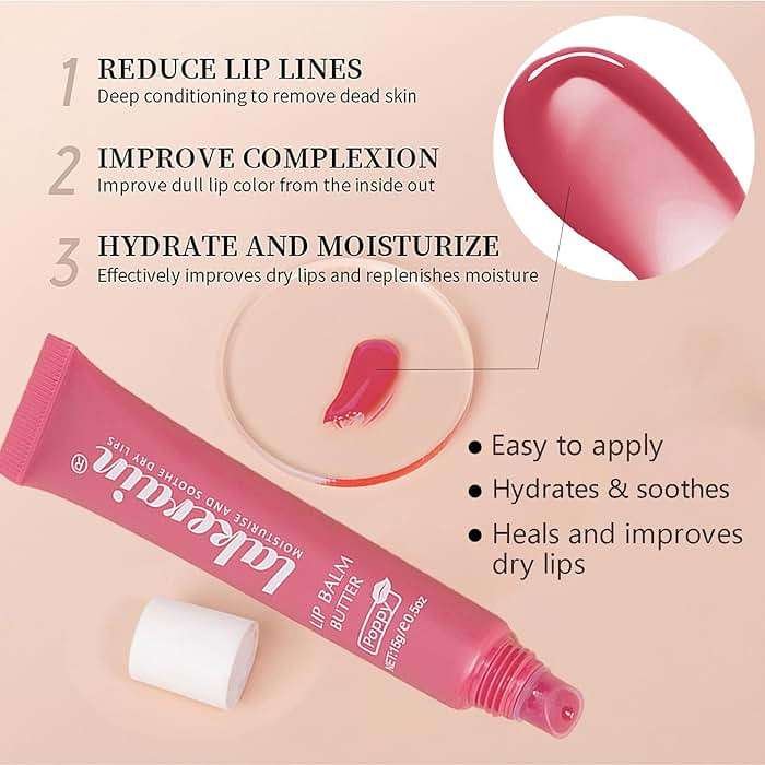 3 Color Glossy Lip Balm Butter Lip Gloss，Moisturizing Non Sticky High Shiny Finish Lip Glow Oil, Natural Plumping Lip Tint Lip Care & Repair Lip Mask for Soft & Smooth & Protect Dry Lip - Image 2