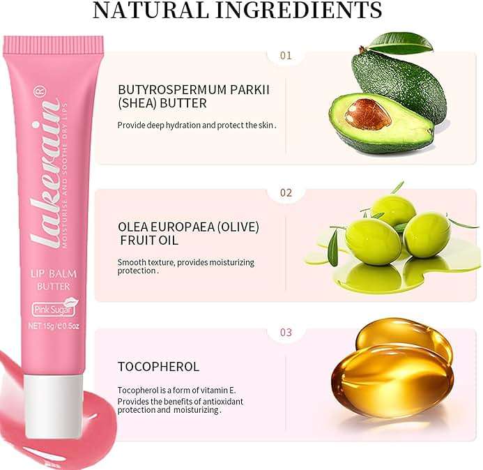 3 Color Glossy Lip Balm Butter Lip Gloss，Moisturizing Non Sticky High Shiny Finish Lip Glow Oil, Natural Plumping Lip Tint Lip Care & Repair Lip Mask for Soft & Smooth & Protect Dry Lip - Image 4
