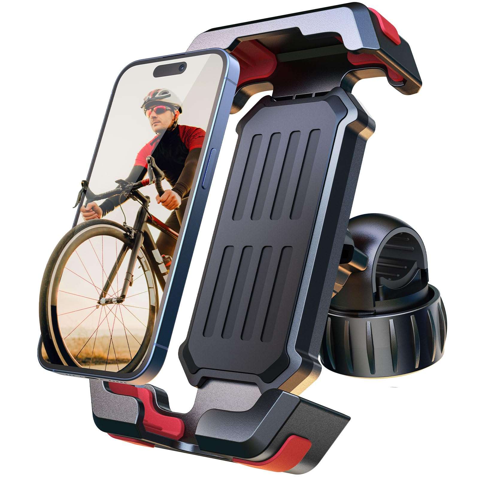 Pnitri 2025 New Upgraded Bike Phone Holder Handlebar - 1S Quick Install, Motorcycle Phone Mount, Bicycle Phone Holder fit Large Phone Case for iPhone Samsung, Dirt Scooter Mini Bike Accessories - Image 2