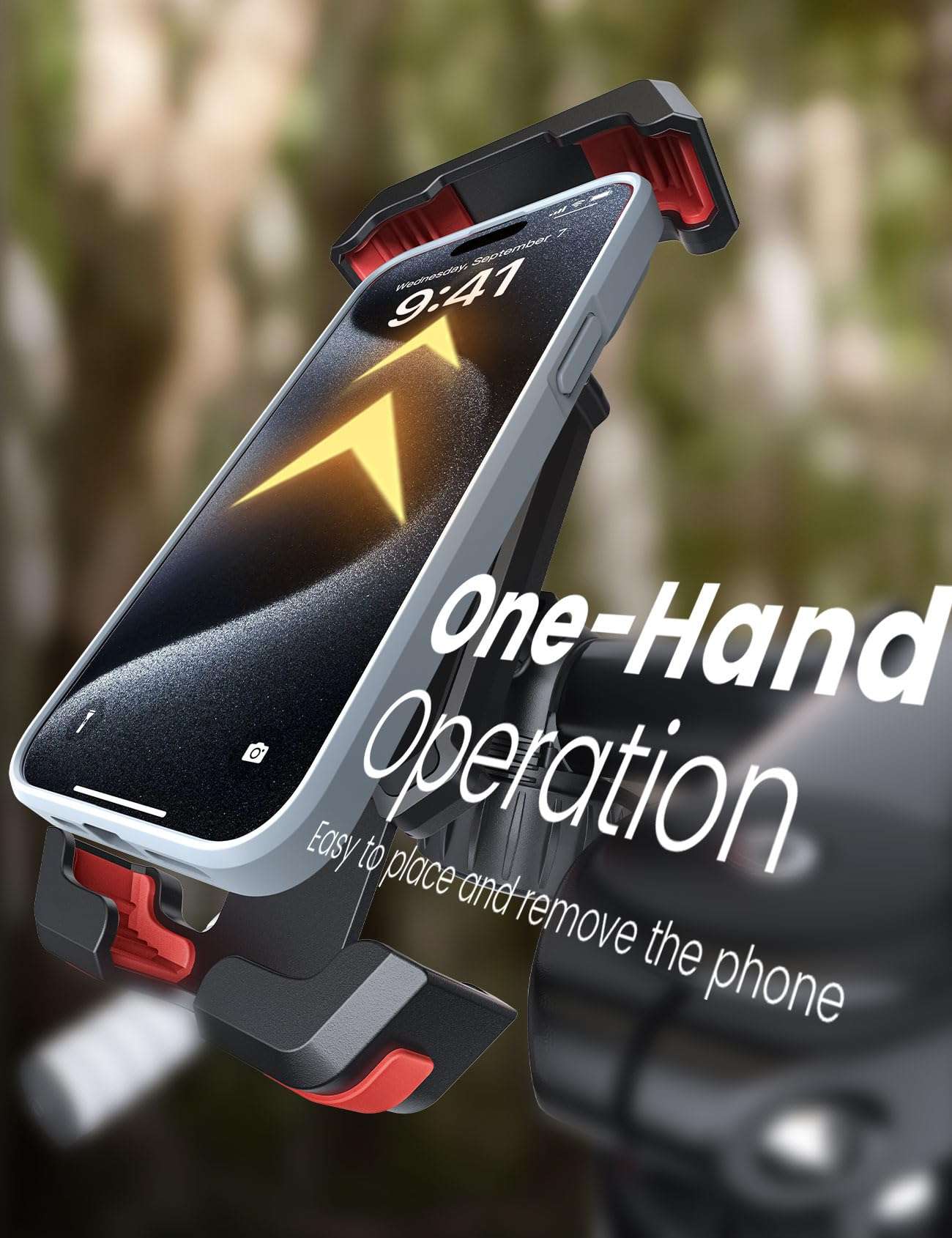 Pnitri 2025 New Upgraded Bike Phone Holder Handlebar - 1S Quick Install, Motorcycle Phone Mount, Bicycle Phone Holder fit Large Phone Case for iPhone Samsung, Dirt Scooter Mini Bike Accessories - Image 5