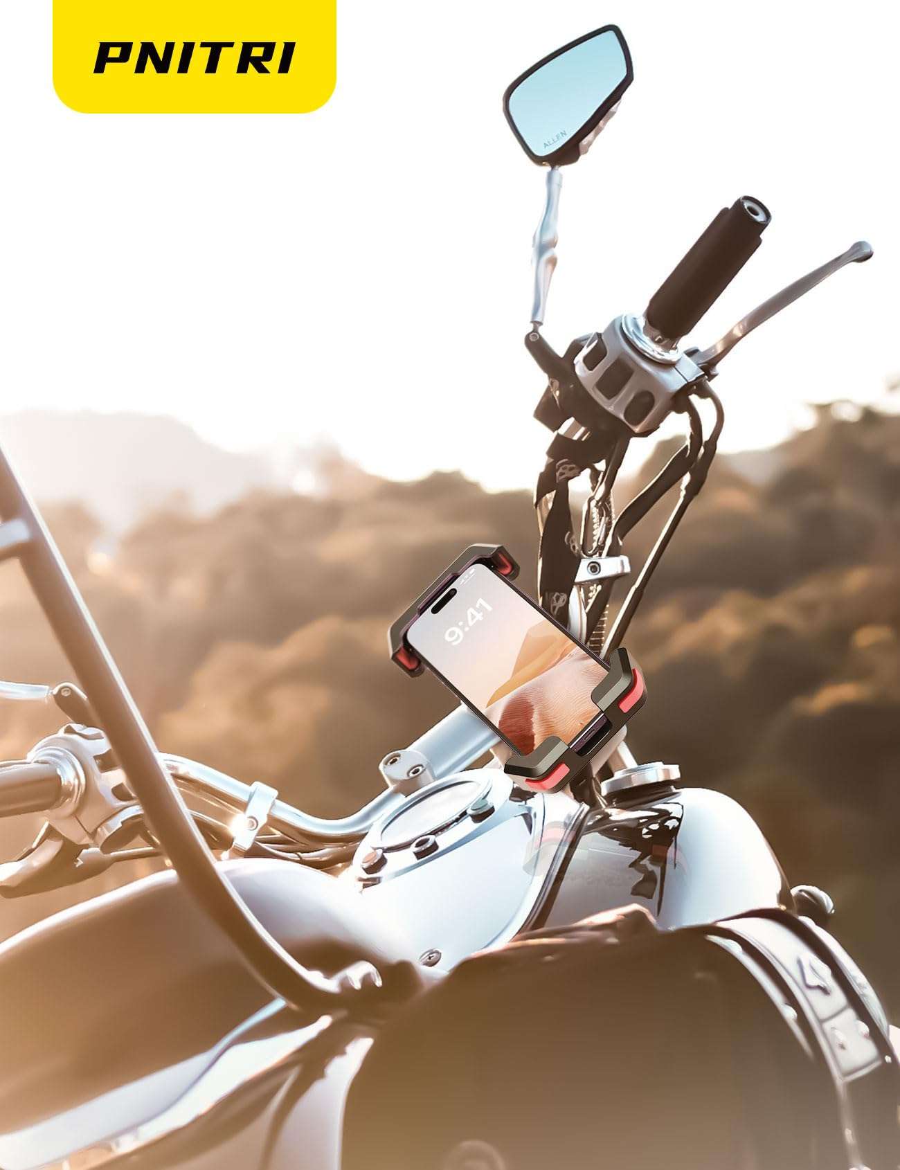 Pnitri 2025 New Upgraded Bike Phone Holder Handlebar - 1S Quick Install, Motorcycle Phone Mount, Bicycle Phone Holder fit Large Phone Case for iPhone Samsung, Dirt Scooter Mini Bike Accessories - Image 10