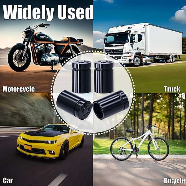 MEAJOO 4PCS Bullet Shell Tire Valve Stem Caps, Leak-Proof Air Caps Cover, Airtight Aluminum Alloy Dust-Proof Car Accessories, Universal for Cars, SUVs, Bikes, Trucks and Motorcycles (Black) - Image 7
