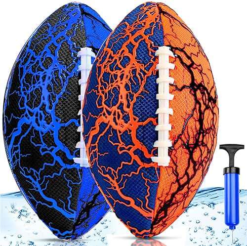 Jasonwell Pool Beach Water Football - 2Pack Strong Grip Waterproof Football for All-Weather Play Pool Toys Beach Games Outdoor Sports Toy Christmas Birthday Gifts for Kids Boys Teens Adults - Image 1