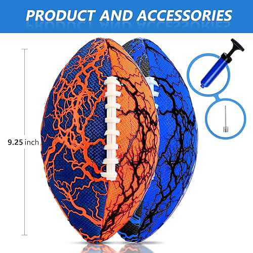 Jasonwell Pool Beach Water Football - 2Pack Strong Grip Waterproof Football for All-Weather Play Pool Toys Beach Games Outdoor Sports Toy Christmas Birthday Gifts for Kids Boys Teens Adults - Image 7