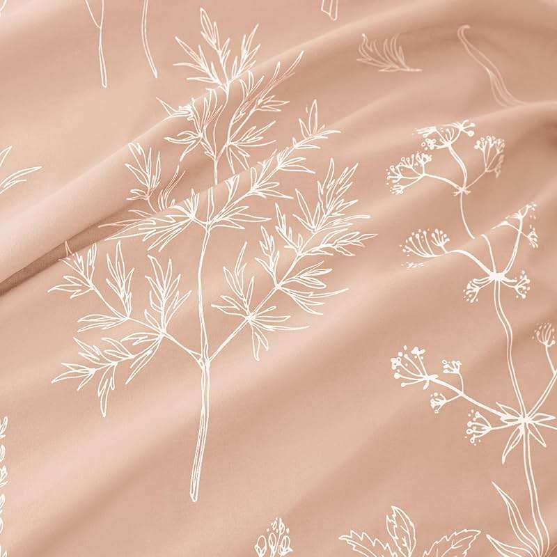Love's cabin Pink Queen Comforter Set - Queen Size Comforter Set, 3 Pieces Cute Floral Bedding Sets for All Seasons,1 Soft Reversible Botanical Flowers Comforter and 2 Pillow Shams - Image 9