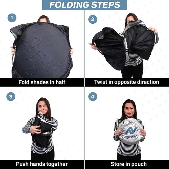 Foldable Car Windshield Sun Shade – 280T Thickened Reflective UV & Heat Shield with Storage Bag, Keeps Interior Cool, Universal Fit for Sedans, SUVs & Trucks – Medium (64" x 32") - Image 8