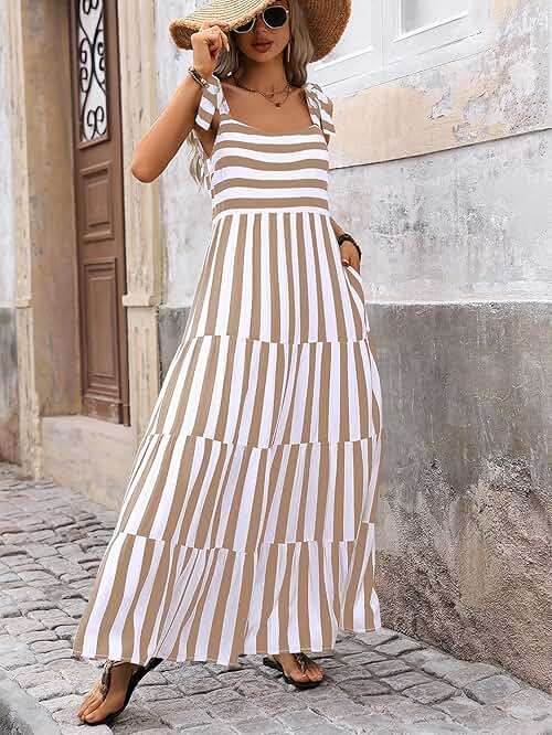 PRETTYGARDEN Women Dresses 2026 Summer Floral Sleeveless Maxi Dress Casual Spaghetti Strap Tiered Flowy Beach Long Dress - Image 2