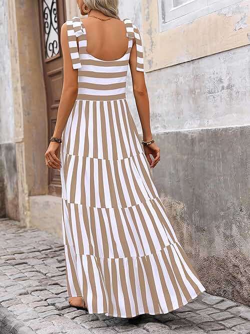PRETTYGARDEN Women Dresses 2026 Summer Floral Sleeveless Maxi Dress Casual Spaghetti Strap Tiered Flowy Beach Long Dress - Image 4