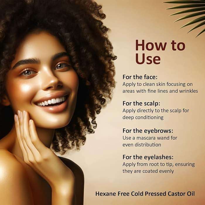 INFINA ESSENTIALS Pure Cold Pressed Castor Oil - Hexane Free, Glass Bottle for Hair Growth, Face, Scalp, Skin & Eyelashes - Nourishing and Moisturizing - 16 fl oz - Image 5
