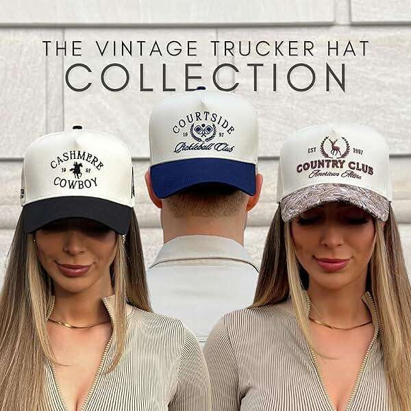 Vintage Western Trucker Hat | Men & Women | Country Cute Caps for Cowgirls Cowboys | Camo Denim Embroidered Cotton | Snapback - Image 7
