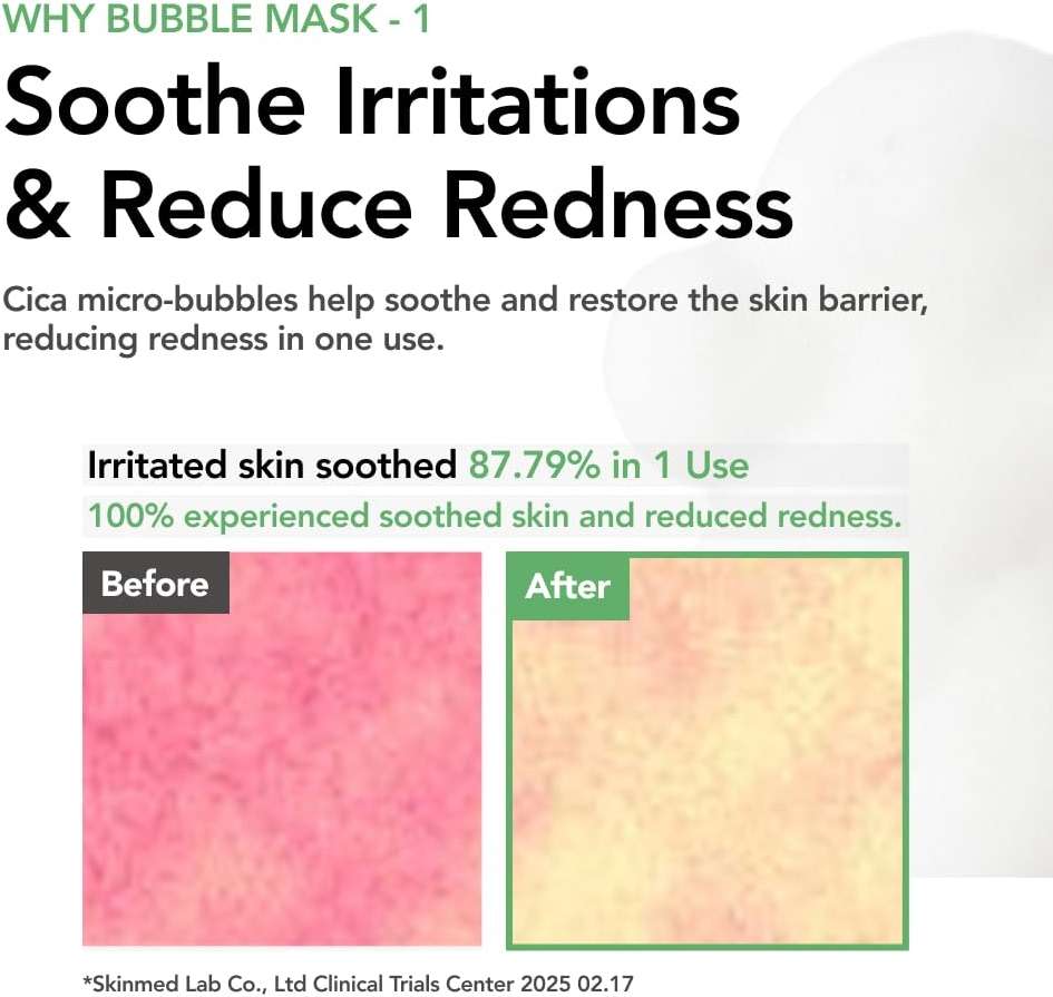 MENOKIN 30 Seconds Quick Bubble Mask [CLEAR] - [Cica] in Micro-bubbles For Soothing & Skin Strengthening, Hydration, Clearer Complexion, Korean Skin Care Essential, 70 Uses, 3.21 fl.oz - Image 3