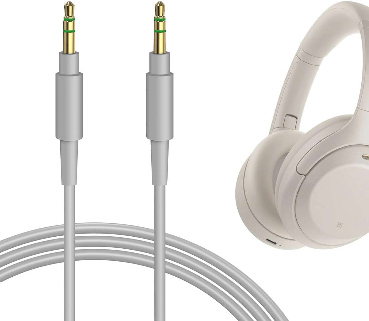 GEEKRIA Audio Cable Compatible with Sony WH-1000XM6/1000XM5/1000XM4, WH-XB910N/XB900N, CH720N, INZONE H5 Headphones, 3.5mm to 3.5mm Replacement Stereo Cord (4 ft/1.2 m) - Image 1