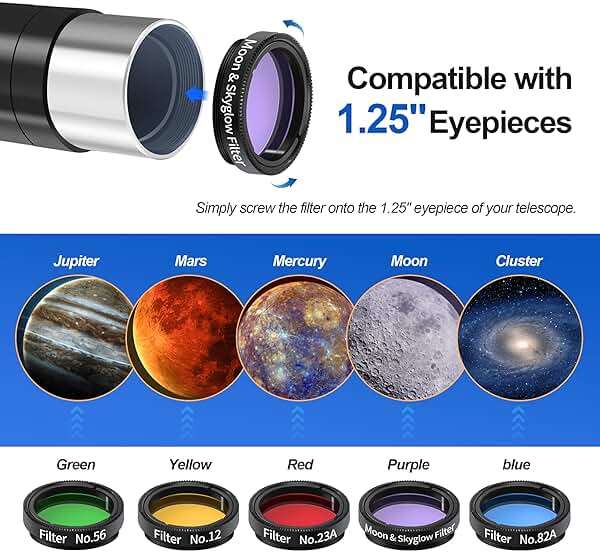 HSL 150EQ Astronomical Reflector Telescope for Adults high Powered,150mm Aperture Professional Telescopes for Adults Astronomy,Comes with 5 Color Filters Set and 3X Barlow Lens - Image 2