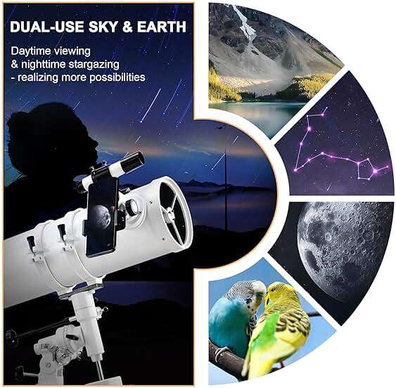 HSL 150EQ Astronomical Reflector Telescope for Adults high Powered,150mm Aperture Professional Telescopes for Adults Astronomy,Comes with 5 Color Filters Set and 3X Barlow Lens - Image 8