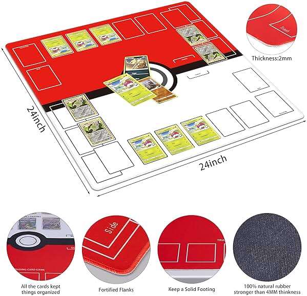 Extalas Playmat for Trading Card Game – 2-Player Trainer Mat with 31 Damage Counters and Professional Storage Bag - Image 2