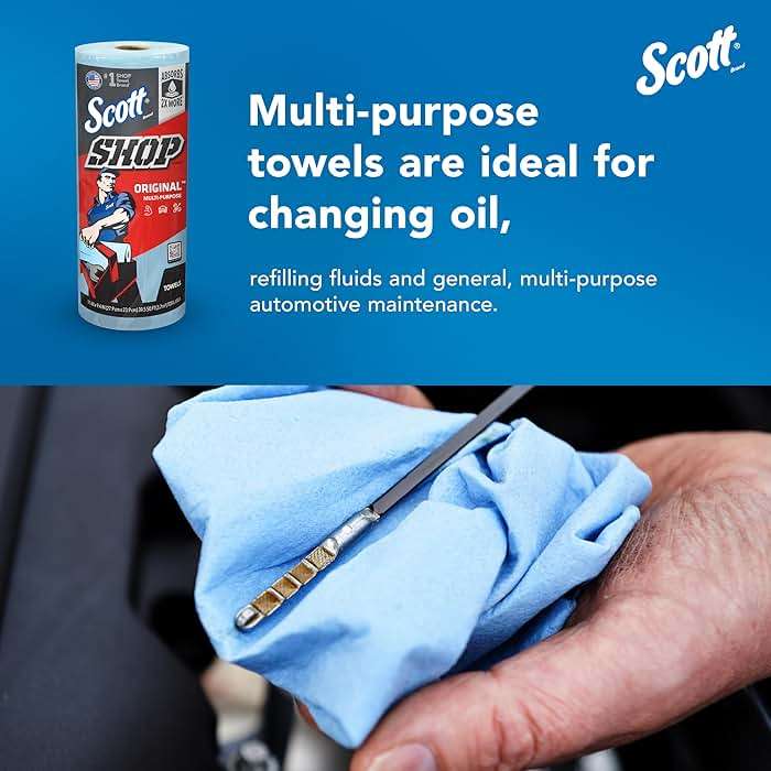 Scott Shop Original Blue Towels (55990), Large 9.4”x11 Cloth-like Paper Towel, 4 packs of 6 (60 Sheets/Roll, 24 Big Rolls/Case, 1,440 Sheet Total) - Image 5