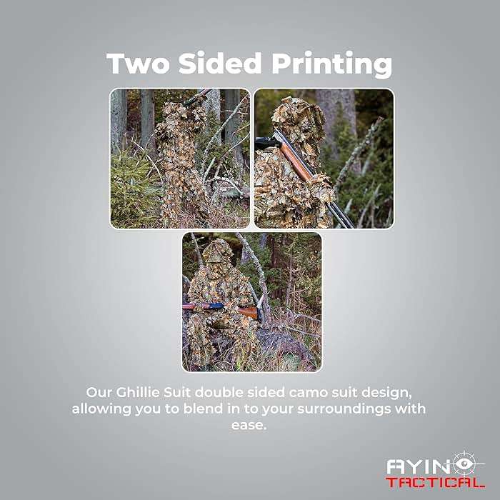 AYIN Ghillie Suit for Men – 3D Leafy Camo Hunting Suit with Hood for Turkey Hunting & Airsoft - Image 6