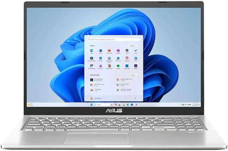 ASUS Vivobook 15.6” FHD Laptop, AMD Ryzen 3 3250U, 8GB RAM, 128GB SSD, Windows 11 Home, Transparent Silver, M515DA-WS33 - Image 1