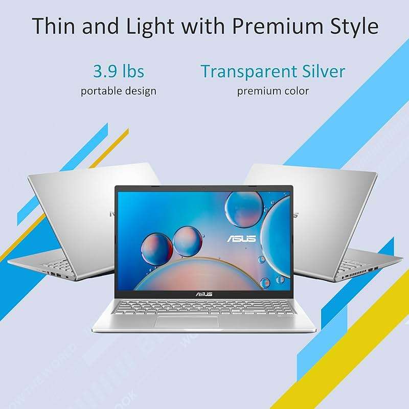 ASUS Vivobook 15.6” FHD Laptop, AMD Ryzen 3 3250U, 8GB RAM, 128GB SSD, Windows 11 Home, Transparent Silver, M515DA-WS33 - Image 3