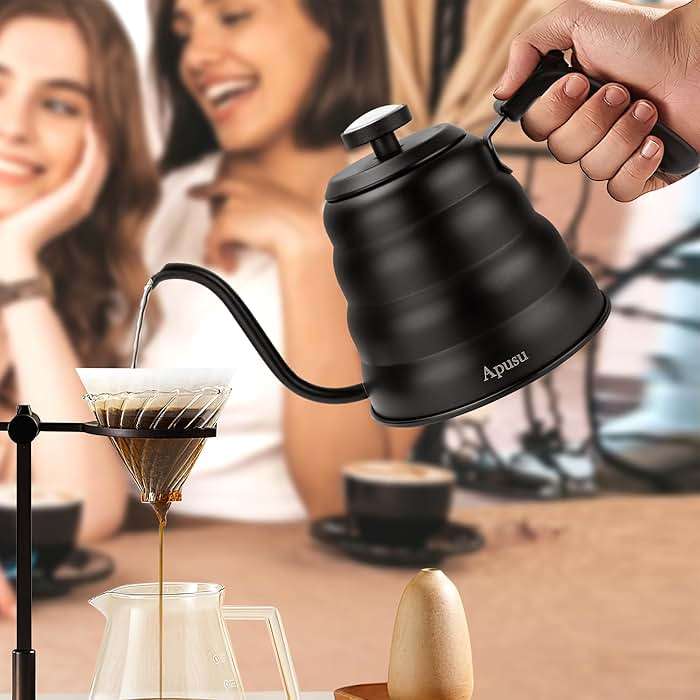 Gooseneck Kettle for Manual Drip Coffee & Tea 40oz Stainless Steel Pour Over Coffee Kettle with Thermometer Tea Kettle for Stovetop,1200ml,6 Cup,Silver,1Pack - Image 5