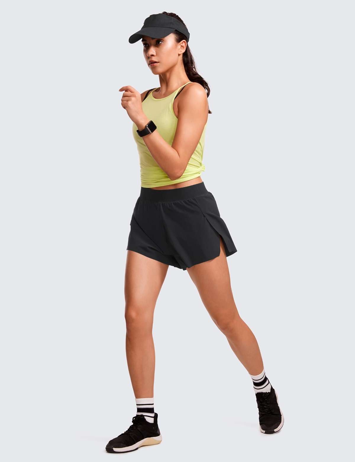 CRZ YOGA V Split Running Shorts for Women 2.5" - High Waisted Workout Athletic Gym Track with Liner Breathable Quick Dry - Image 3