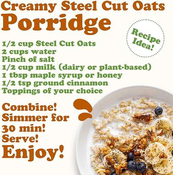 Food to Live Steel Cut Oats, 20 Pounds - 100% Whole Grain Irish Oats, Quick and Easy Cooking Oatmeal, Hearty and Nutritious Cereal, High in Fiber and Protein, Raw, Unprocessed, Vegan, Kosher, Bulk - Image 7