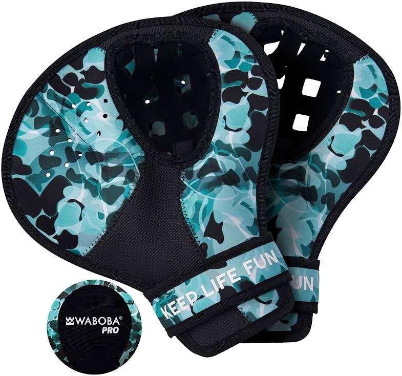 Waboba Catch Water Gloves Pro Water Bouncing Ball Set - for Beach Games & Swimming Pool Toys – 2 Baseball Style Mitts for Catching Water Balls – One Size Ambidextrous Design, Black - Image 1